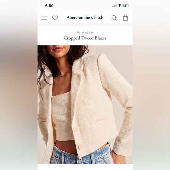 Abercrombie Cropped Tweed Blazer - Picture 3 of 4